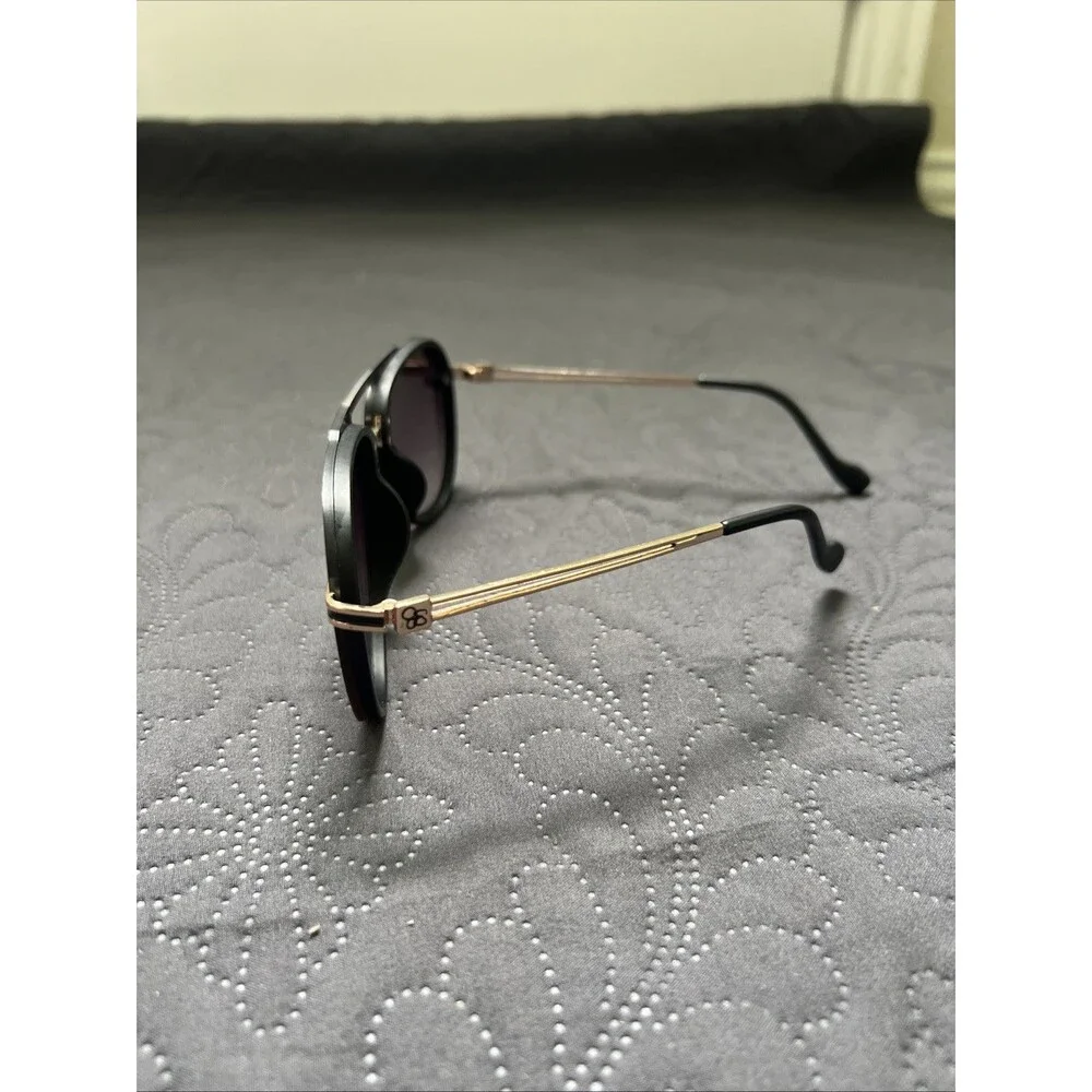 Jessica Simpson Aviator Black & Gold Sunglasses J6195 Glam Chic Rocker Outdoors